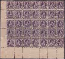 1899-270 CUBA US OCCUPATION (LG-803) 1899 3c INDIA FOUNT. BLOCK OF 35. PLATE NUMBER. ORIGINAL GUM. - Neufs