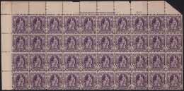 1899-272 CUBA US OCCUPATION (LG-805) 1899 3c INDIA FOUNT. BLOCK OF 40. PLATE NUMBER 893. ORIGINAL GUM. - Neufs