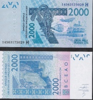 W.A.S. NIGER P616Hn 2000 FRANCS Type 2012 Dated (20)14  2014 UNC. - Niger