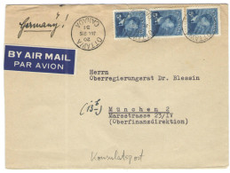 CANADA - 1951 - 2 X 5c - Air Mail - GeneralKonsulat Der Bundesrepublik Deutschland - Viaggiata Da Ottawa Per München,... - Lettres & Documents
