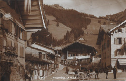 ROSSINIÈRES → La Place Mit Pferdegespann, Schöne Photokarte, Ca.1950 - Rossinière