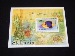 St.Lucia - 1978 Fishes Block MNH__(THB-3294) - Ste Lucie (...-1978)