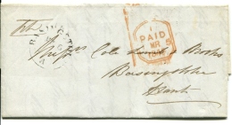 Letter With Content To Basingstoke ( Hantshire ) 5 March 1845 With Intact Waxseal ! - ...-1840 Prephilately