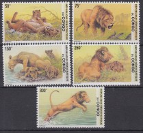République Démocratique Du Congo - Faune Africaine, Lions - 5 Val Neufs ** // Mnh // CV €16.50 - Neufs
