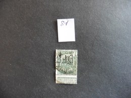 Belgique  :Perfins :timbre N° 81  Perforé   D F C  Oblitéré - Non Classés