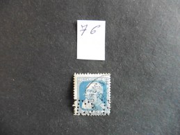 Belgique  :Perfins :timbre N° 76  Perforé   K C T   Oblitéré - Ohne Zuordnung