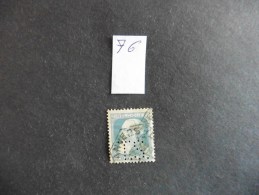Belgique  :Perfins :timbre N° 76  Perforé  T S  Oblitéré - Zonder Classificatie