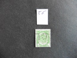 Belgique  :Perfins :timbre N° 56  Perforé  C L  Oblitéré - Zonder Classificatie
