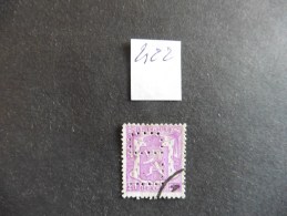 Belgique  :Perfins :timbre N° 422  Perforé   L D   Oblitéré - Non Classés