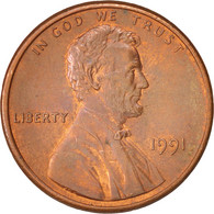 Monnaie, États-Unis, Lincoln Cent, Cent, 1991, U.S. Mint, Philadelphie, TTB+ - 1959-…: Lincoln, Memorial Reverse