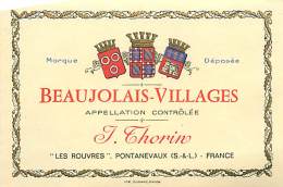 FACT -16 055 : BEAUJOLAIS VILLAGES  J. THORIN  LES ROUVRES PONTANEVAUX SAONE ET LOIRE - Beaujolais