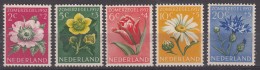 Netherlands Flowers 1952 Mi#588-592 Mint Never Hinged - Nuevos