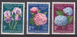 Luxembourg Flowers 1959 Mi#606-608 Mint Never Hinged - Nuovi