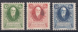 Liechtenstein 1925 Mi#72-74 Mint Hinged - Unused Stamps