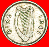 § WAR PERIOD (1939-1945): IRELAND ★ 3 PENCE 1943! LOW START ★ NO RESERVE! - Irland