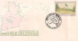 Australia 1988 Bicentenary If European Settlement On Norfolk Island, Stationary - Imprinted Stamp, FDC - Storia Postale