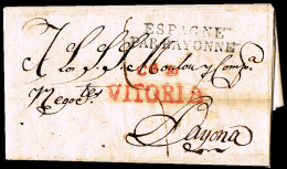 ALAVA PREF. - VITORIA PE16R - CARTA CIRC. DE VITORIA A BAYONA 1817 - PORTEO 5 - ...-1850 Prephilately