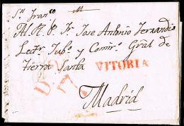 ALAVA PREF. - VITORIA PE 22R - CARTA CIRC. DE VITORIA A MADRID 1835 - ...-1850 Prephilately