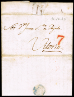 ALAVA PREF. - S/C - 1833 CARTA CON SALIDA EN MADRID (SIN MARCA) A VITORIA - ...-1850 Prephilately