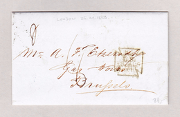 GB London 25.1.1856 Brief Ohne Marke Nach Bruxelles Mit Ankunft Und Transit Stempel - Autres & Non Classés