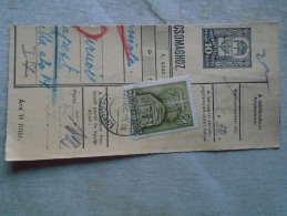 D138850  Hungary  Parcel Post Receipt 1939  KEREKEGYHÁZA - Pacchi Postali