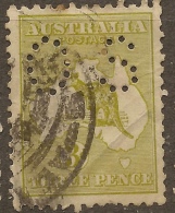 AUSTRALIA 1915 3d Roo OS Perfin SG O45d U* #VO262 - Officials