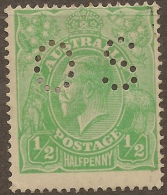 AUSTRALIA 1914 1/2d KGV OS Perfin SG O38 HM #VO266 - Dienstmarken