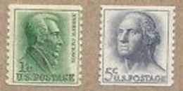 USA 1962-6 Andrew Jackson & George Washington Coil Stamps Sc#1225? & 1229? Famous President - George Washington