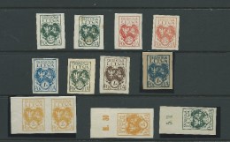 1920.POLAND / LITHUANIA  12 STAMPS . IMPERFORATED - Neufs