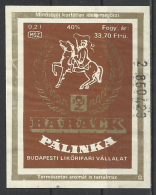 Hungary,  Budapest, Peach-brandy, 0,2 L., 1985. - Alcoli E Liquori
