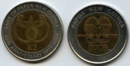 Papouasie Nouvelle Guinée Papua New Guinea 2 Kina 2008 35 Ans De La Banque KM 51 - Papua New Guinea