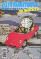 AUTOMOBILE MINIATURE - N.113 - OCTOBRE 1993 - ALFA ROMEO SPIDER 2000 1/18 JOUEF - Frankreich