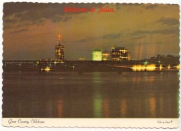 Welcome To Tulsa, Oklahoma, Arkansas River & Pedestrian Bridge, Postcard [18685] - Tulsa