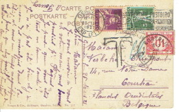 Taxe  De 10 C Sur CP Illustrée De GENEVE (SUISSE) à KORTRIJK En 1921 - Andere & Zonder Classificatie