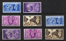 GB 1948 KGVI Olympic Games, Complete Set MM And Used (4684) - Ongebruikt