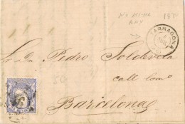 19044. Carta Entera TARRAGONA 1870. Fechador Palo Recto Y Año Mudo. Carreta - Lettres & Documents