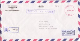 Vila Postage Paid 1977 - Registered Lettre Recommandée Avec étiquette - Hebrides - Briefe U. Dokumente