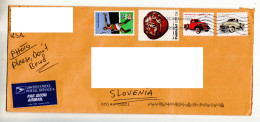D21 Usa Amerika America Letter Lettre Brief ATM Used Airmail Traveled To Slovenia Vintage Car Auto Oldtimer - Autres & Non Classés