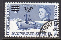 British Antarctic Territory BAT 1971 ½p On ½d Decimal Surcharge, Fine Used - Gebraucht