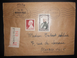 Monaco , Lettre Recommande De Monaco Ville 1949 - Briefe U. Dokumente
