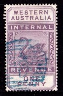 Western Australia 1893 Postal Fiscal Definitive 1d Dull Purple Used   SG F11 - - - - Usados