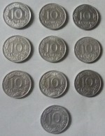 EXCELENTES DIEZ MONEDAS DE 10 CENTIMOS DE 1959 - 10 Centesimi