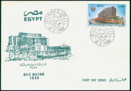 Egypt FDC FIRST DAY COVER 1989 HOTEL NILE HILTON 30 YEARS ANNIVERSARY 1959 - 1989 - Briefe U. Dokumente