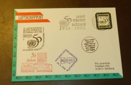 Wien Luftschiffpost  50 Jahre UNO    #cover3457 - Cartas & Documentos