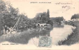 Attigny      08       Le Bord Du Canal . Lavoirs Et Quai De Chargement - Attigny
