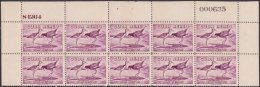 1956-237 CUBA REPUBLICA (LG-718). 2 PESOS. Ed.669. AVES BIRD. BLOCK 10. PLATE Nº. LIGERAS MANCHAS. - Neufs