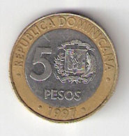Pièce Dominicaine (Rép). 5 Pésos. 1997 - Dominikanische Rep.