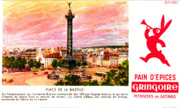 BUVARD PAIN D'EPICES GRINGOIRE "PLACE DE LA BASTILLE" 16X9 BON ETAT VOIR SCAN - Peperkoeken