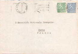 FINLANDE ENVELOPPE POUR L ASSEMBLEE NATIONALE A PARIS LE 13 DECEMBRE 1954 - Storia Postale