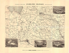 QUADRILATERE STRATEGIQUE_PLAN TOPOGRAPHIQUE DE LA BATAILLE DE SOLFERINO_DETAILS DES QUATRE PLACES FORTES_OTTIMO STATO- - Europa